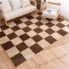 40 Pièces Tapis De Sol en Mousse en Peluche avec Bordure, Dalles De Moquette Carrées Emboîtables, Tapis De Jeu Moelleux, Dall