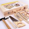 NUKied Ensemble doutils en bois pour enfants - Boîte à outils en bois - Jeu de rôle Montessori - Démontage - Jouets de const