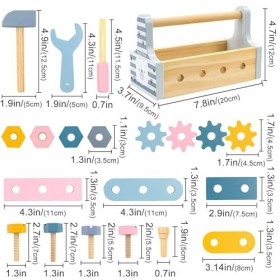 Funmo Boite à Outils Enfant,Montessori Tournevis pour Enfants de 2 3 4 5 Ans,Jeux Montessori Jouet de Construction,Jeu de Con