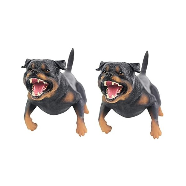 ibasenice 4 Pièces Ornements De Chien Jack Terrier Animal en Peluche Rottweiler Statue Figure Rottweiler Animaux en Peluche F