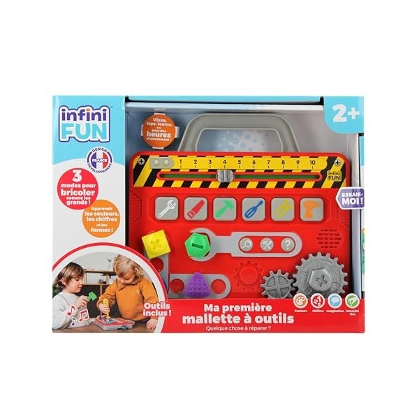 Infini Fun - Ma première Mallette à Outils - La première Mallette à Outils des Tout-Petits pour bricoler - Mallette électoniq