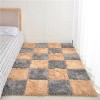 Dalles De Tapis Imbriquées en Peluche Longue, Tapis De Sol en Mousse épissée, Tapis De Puzzle Polyvalent De 24x24 Pouces, Tap