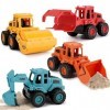 EOGRFW Lot de 4 véhicules de construction, pelleteuses, jouets de voiture, kit de voitures jouets, véhicules de chantier, jou