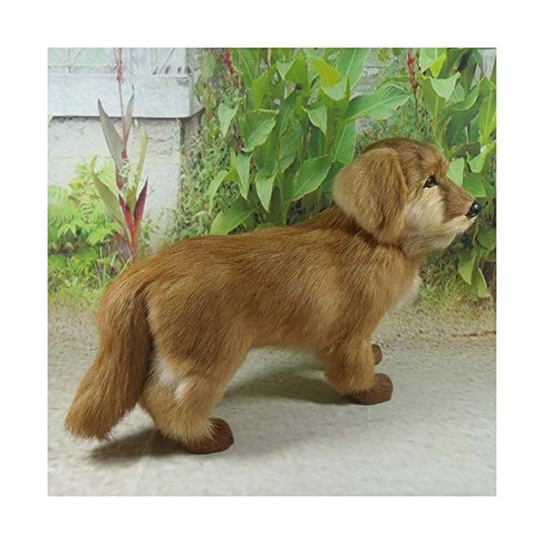 OZZKI Simulation Modèle De Chien Figurine Réaliste Simulation en Peluche Modèle Animal Mignon Statue De Jardin De Chien Sculp