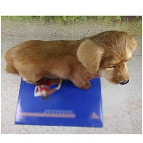 OZZKI Simulation Modèle De Chien Figurine Réaliste Simulation en Peluche Modèle Animal Mignon Statue De Jardin De Chien Sculp