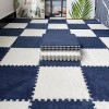 Carreaux De Moquette Moelleux Imbriqués, Tapis De Sol en Mousse Puzzle 12x12 Pouces, Tapis en Peluche, Décoration, Protection