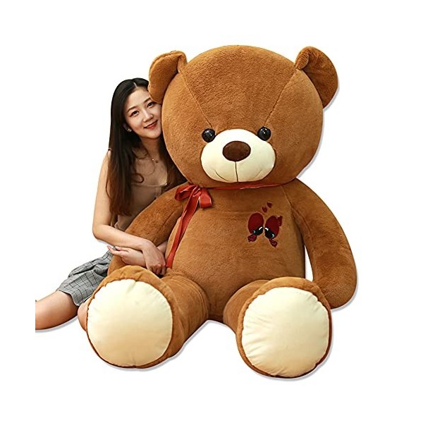 TONATO Big Bear Fur Toy Girl Big Bear Teddy Panda Doll Shrapnel Doll Birthday Gift,D,140cm
