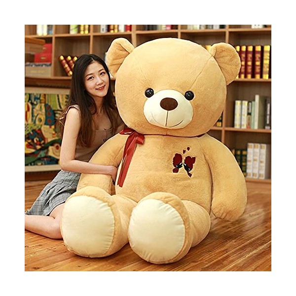 TONATO Big Bear Fur Toy Girl Big Bear Teddy Panda Doll Shrapnel Doll Birthday Gift,D,140cm