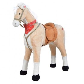 Pink Papaya Cheval en Peluche XXL de la Marque, Cheval géant 105 cm