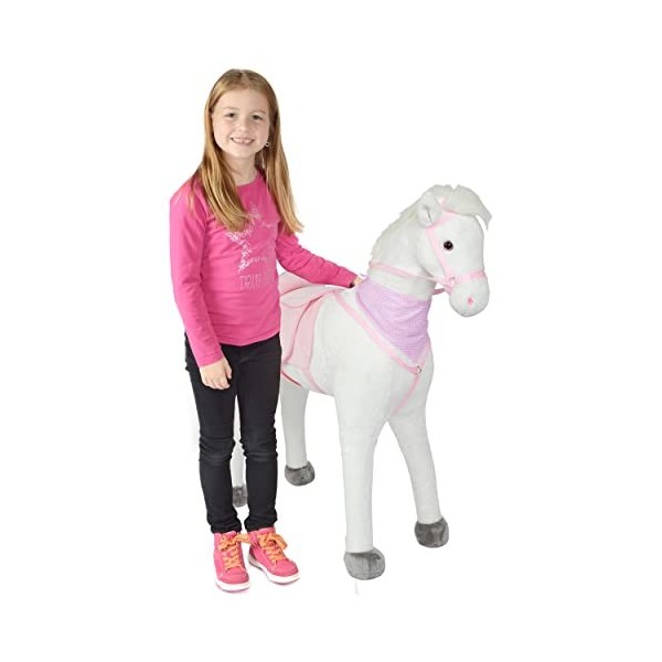 Pink Papaya Cheval en Peluche XXL de la Marque, Cheval géant 105 cm