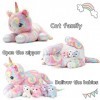 Peluche licorne en peluche pour filles, chat en peluche maman chat avec 4 jouets pour bébé, cadeau surprise 5 en 1