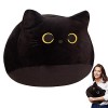 Leryveo Chat Noir en Peluche, Oreiller de Chat Noir,Oreiller en Peluche pour Chat | Belle Peluche de Chat Noir Confortable, U