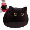 Leryveo Chat Noir en Peluche, Oreiller de Chat Noir,Oreiller en Peluche pour Chat | Belle Peluche de Chat Noir Confortable, U