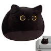 Aizuoni Chat Noir en Peluche, Oreiller de Chat Noir,Poupée Chaton | Belle Peluche de Chat Noir Confortable, Unique et Moelleu