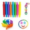 Mini Jouets Sensoriels,Anti Stress Jouets Coloré Sensoriels Contractables,Pop Tubes Mini Jouets Sensoriels,Jouets Sensoriels 