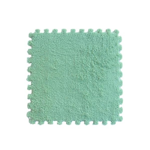 Tapis De Sol en Mousse en Peluche Puzzle Multifonctionnel, 40 Dalles De Tapis en Peluche Imbriquées, Tapis Doux, Tapis De Jeu