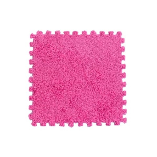 Tapis De Sol en Mousse en Peluche Puzzle Multifonctionnel, 40 Dalles De Tapis en Peluche Imbriquées, Tapis Doux, Tapis De Jeu
