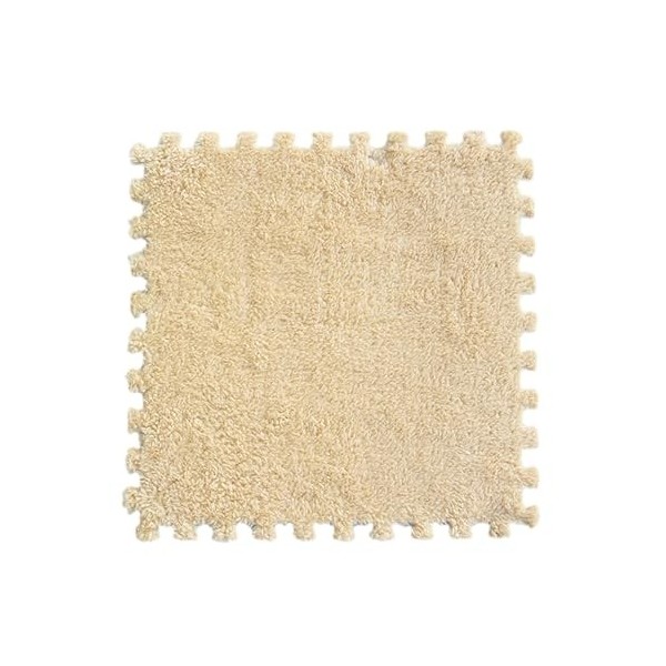 Tapis De Sol en Mousse en Peluche Puzzle Multifonctionnel, 40 Dalles De Tapis en Peluche Imbriquées, Tapis Doux, Tapis De Jeu