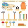 VFANDV Jouet en Bois Caisse a Outil Enfant, Jouet Enfant 3 Ans Outils, DIY Jouet Boite a Outils Enfant, Jeux Montessori Enfan