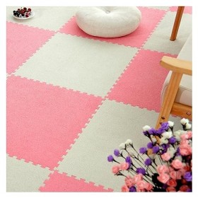 Carreaux De Sol en Mousse en Peluche, Dalles De Moquette Carrées en Mousse en Peluche, Tapis De Puzzle De Tapis Dépissure De