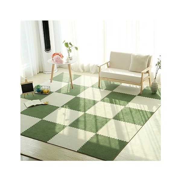Carreaux De Sol en Mousse en Peluche, Dalles De Moquette Carrées en Mousse en Peluche, Tapis De Puzzle De Tapis Dépissure De