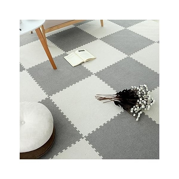 Carreaux De Sol en Mousse en Peluche, Dalles De Moquette Carrées en Mousse en Peluche, Tapis De Puzzle De Tapis Dépissure De