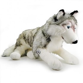 ASKA Peluche loup gris 80 cm XXL