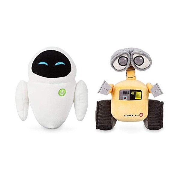 Disney Store Original Mini Bean Wall-e & Eve Plush Set - 7 L