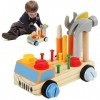 Établi Montessori Jouet pour enfants à partir de 2, 3, 4 ans, jouet en bois, jouet de motricité et pelleteuse pour enfants, a