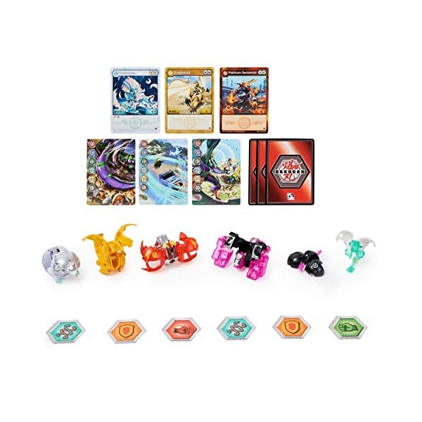 BAKUGAN Evolutions Battle Strike Lot de 6 Paquets de 1 Platinum Pyrus Sectanoid , 2 Aurelus Dragonoid, Hydorous , 1 Geogan