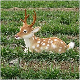 FHUILI Renne réaliste Élans Modèle - Cerf de Noël Figures Ornements - Modèle Animal réaliste Mignon en Peluche - pour Noël de