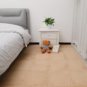 Carreaux De Tapis Imbriqués 12x12 Pouces, Tapis De Sol en Peluche en Mousse Puzzle 60 Pièces, Tapis, Salle De Jeux, Chambre à