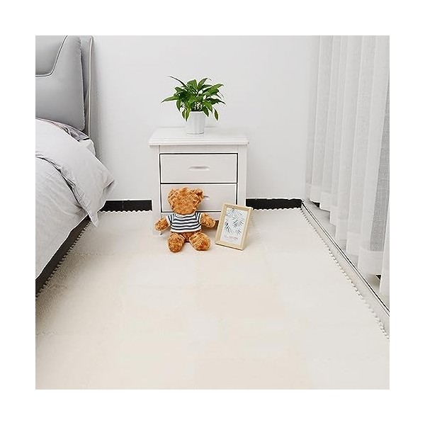 Carreaux De Tapis Imbriqués 12x12 Pouces, Tapis De Sol en Peluche en Mousse Puzzle 60 Pièces, Tapis, Salle De Jeux, Chambre à