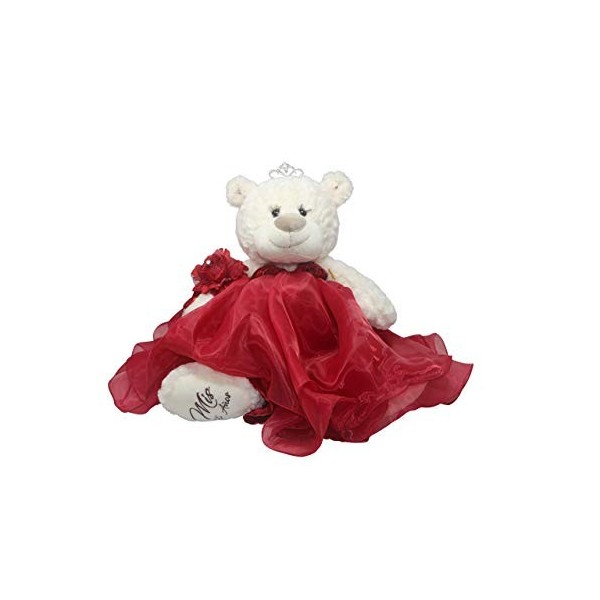 Quince Anos B16831-7 Ours en peluche avec robe Bordeaux 50,8 cm