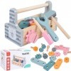 FGen Jouet en Bois Caisse a Outil Enfant, Jouets éducatifs pour Enfants, Montessori en Bricolage Enfant DIY Jeux de Construct