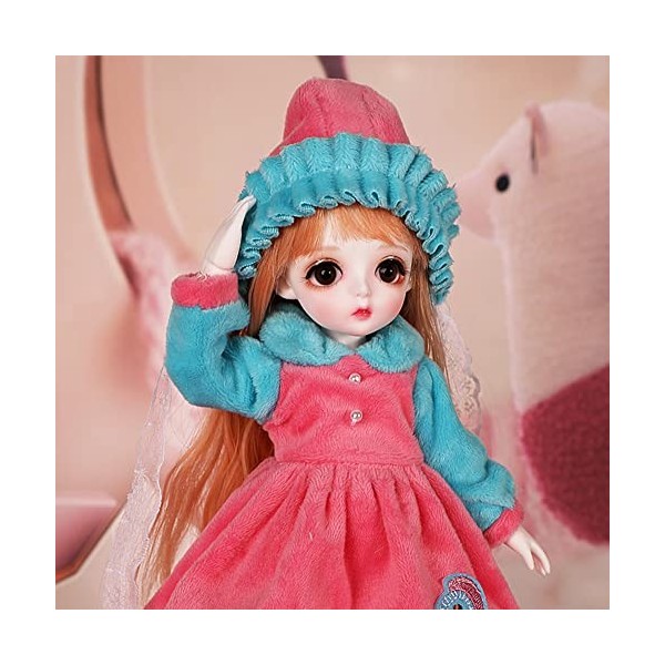 SFPY Mini Doll BJD 1/6 Filles Ball Jointed SD Doll Résine Jouets Comprendre Peluche Ensemble de Vêtements + Cheveux Longs + C