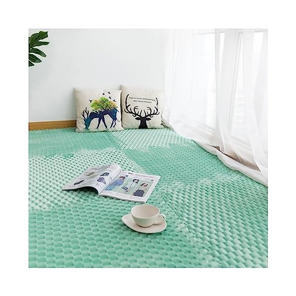 60x60x1CM Ensemble De Tapis Emboîtables en Peluche, 10 Pièces De Tapis De Puzzle en Mousse EVA, Moquettes Carrées Moelleuses,