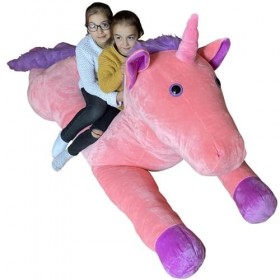Bananair Peluche Licorne Géante XXL 220 cm - Assemblée & Expédiée Depuis la France - Peluche Certifiée CE - Cadeau Original -