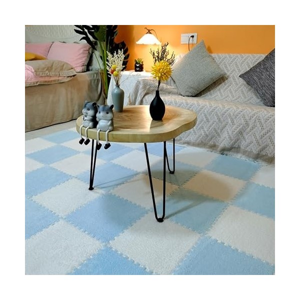 Carreaux De Moquette Imbriqués, Tapis De Sol en Mousse Puzzle en Peluche, Tapis Puzzle pour Salon, Tapis De Jeu pour Sol avec