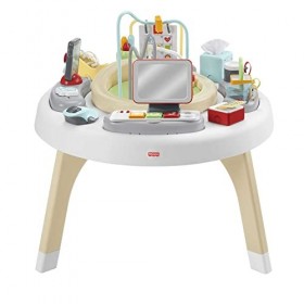 Fisher-Price centre d’activités 2-en-1 Bébé au Travail, table d’activités et de jeu pour bébés et jeunes enfants avec musique
