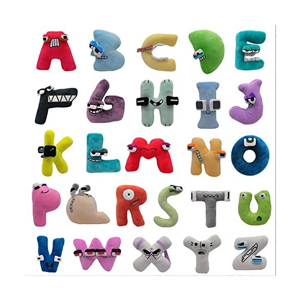 xinwanhong 7.8in Alphabet Lore Jouets en Peluche Lettre A à Z Numéro 0 à 9 Alphabet Lore Oreiller Poupées All Fun Stuffed Alp