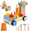 FENYW Caisse a Outil Enfant en Bois, Boîte à Outils Jouets, Jouet en Bois Enfant, Jeux Montessori Enfants pour Les Enfants de