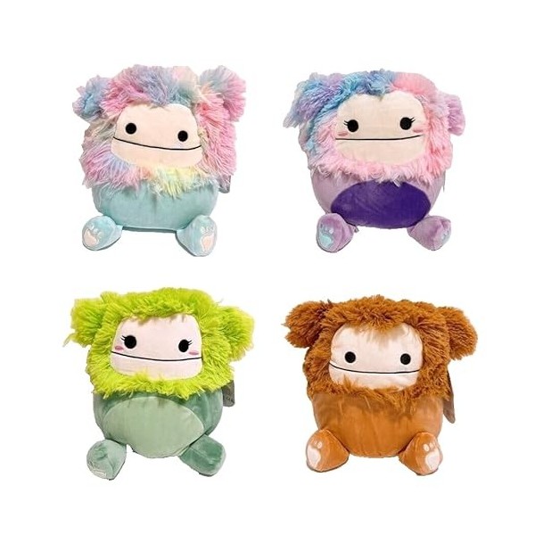 Squishmallows Kellytoy Bigfoot Squad Lot de 4 peluches douces