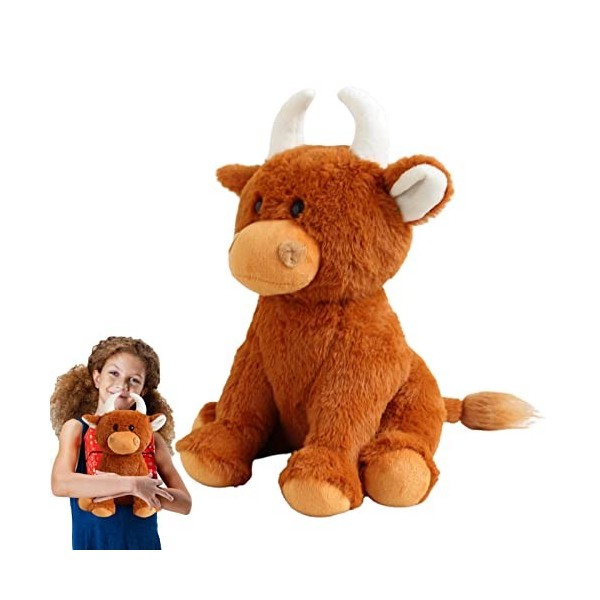 Voiakiu 5 Pcs Peluche Vache Highland, Belle poupée en Vache Highland, Jouet Animal en Dessin animé nouveauté, Jouets denfant