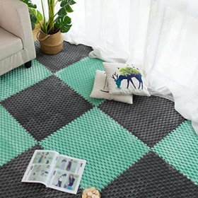 Carreaux De Moquette Carrés à Emboîtement, Tapis De Sol en Mousse De Puzzle en Peluche, Carreaux De Sol De Tapis De Jeu De Pu