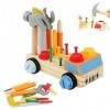 TGKYK Outils Enfant Bricolage, 25 Pièces Caisse a Outil Enfant, Éducatif Malette Outils Enfant sur Roues, Montessori Etablie 