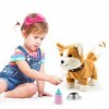 Airbition Jouet interactif pour chien, chiot - Cadeaux pour filles et garçons de 2, 3, 4, 5 ans, marcher, aboyer, remuer la q