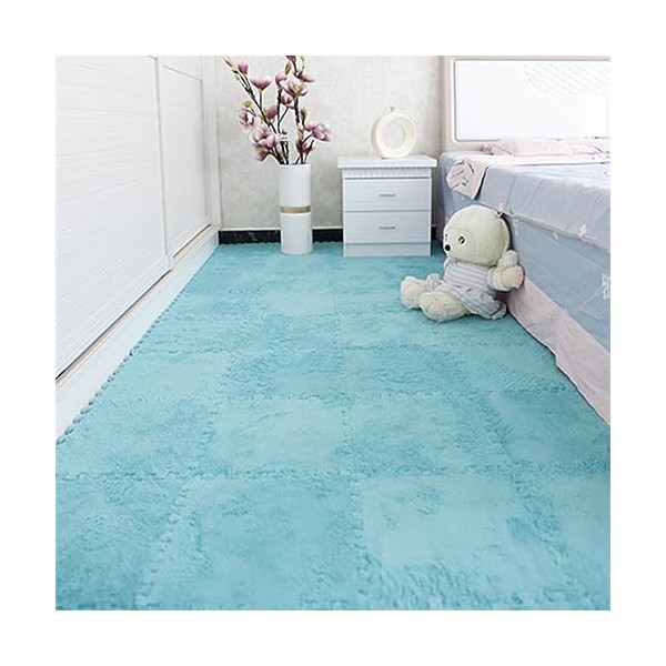 Tapis De Sol en Mousse Puzzle en Peluche, Dalles De Moquette Imbriquées,12X12 Pouces Tapis, Tapis De Jeu, Protection De Sol, 