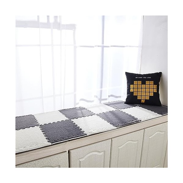 Tapis De Sol en Mousse en Peluche, Dalles De Moquette Imbriquées, Tapis De Puzzle De 12 X 12 Pouces, Tapis De Jeu épissé, Gar