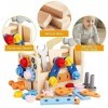 FENYW 21 Jouet en Bois Outils Enfant, DIY Jouet Boite a Outils Enfant,Jouet en Bois Enfant 2 3 4 5 6 Ans, Jeux Montessori Enf